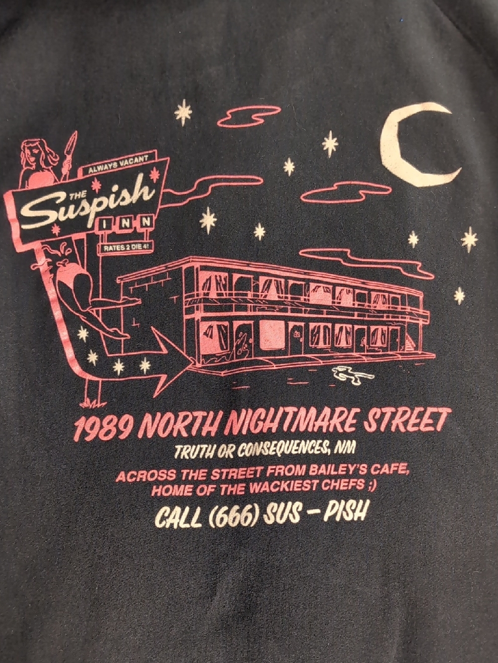 Bailey Sarian Suspish Inn Full Zip Hoodie Size XL Murder Mystery & Makeup Black - Picture 6 of 9